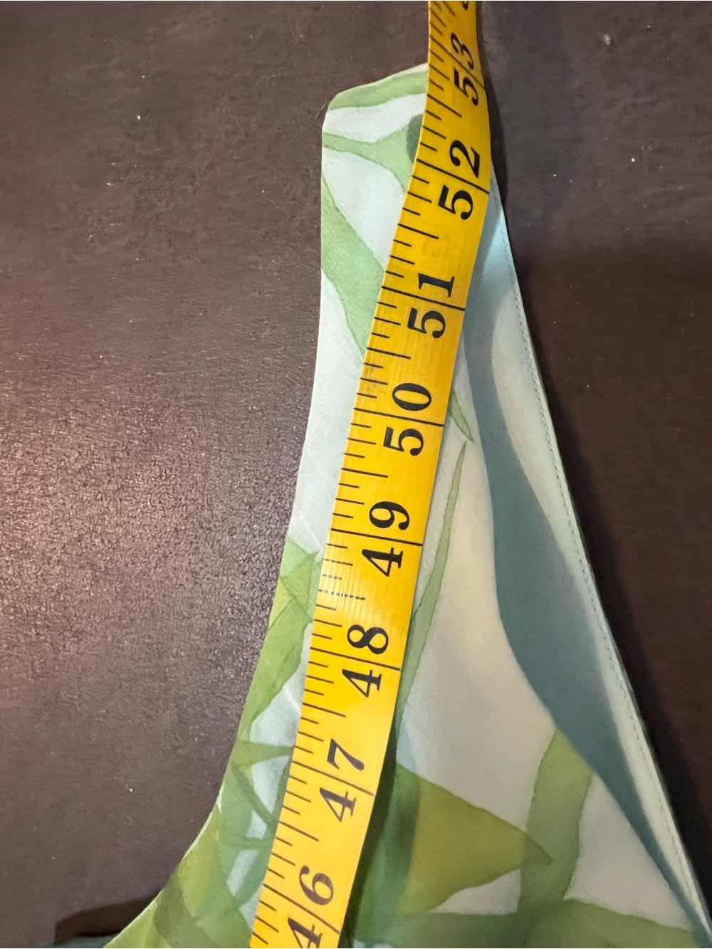 Ann Taylor Y2K 100% Silk Lined Sleeveless Green Leaf Print Maxi Dress Boho 10 - Picture 11 of 11